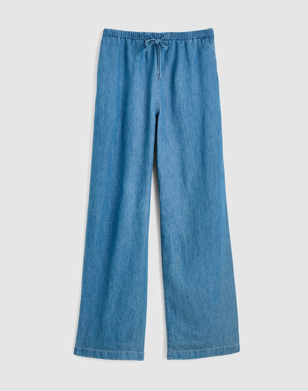 Pull-On Jeans in Cotton-Linen Denim IRVING WASH