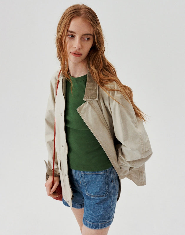 Field Jacket in Cotton Canvas SUNFADED SAGE
