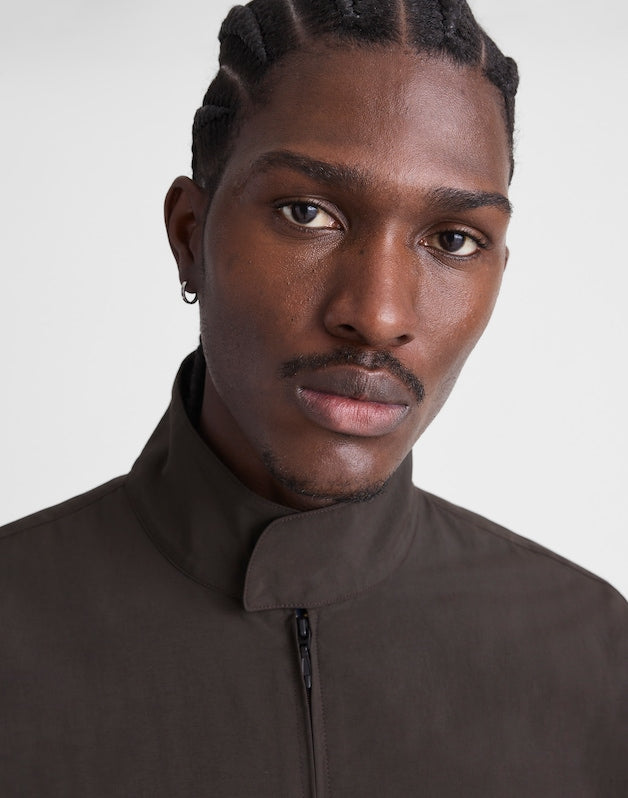 Harrington Jacket in Nylon DARK BROWN