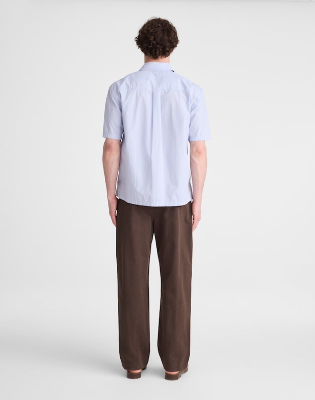 Pleated Chino Pants in Uniform Twill CHOCOLATE