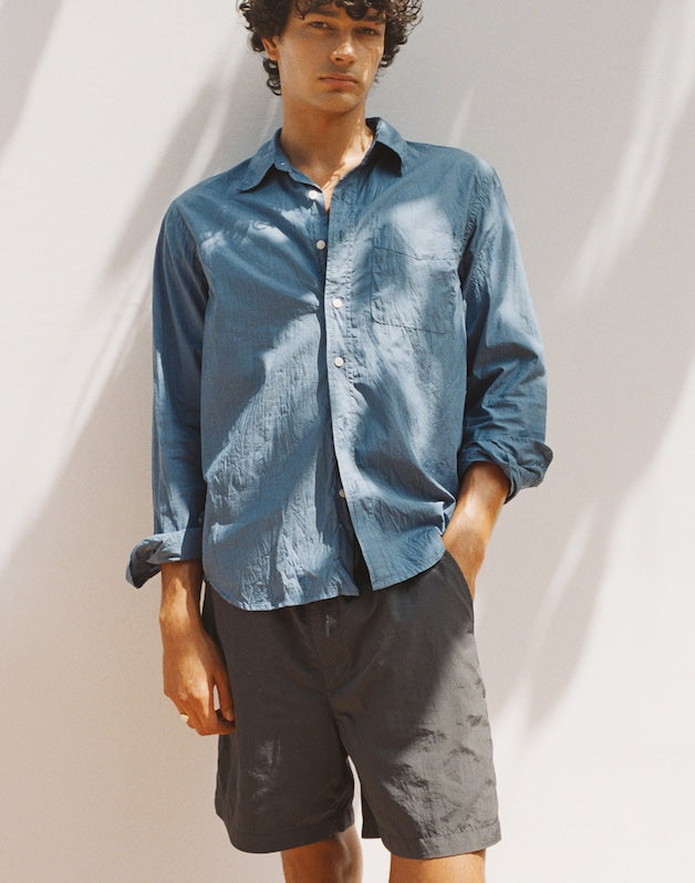 Button-Up Shirt in Crisp Poplin NICE BLUE
