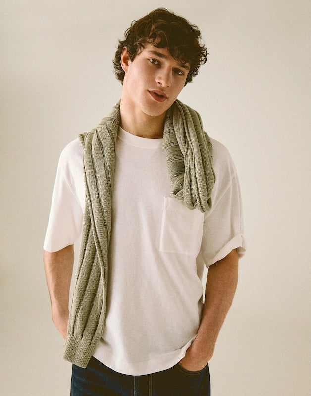 Boxy Pocket Tee in Weekend Slub SOFT WHITE