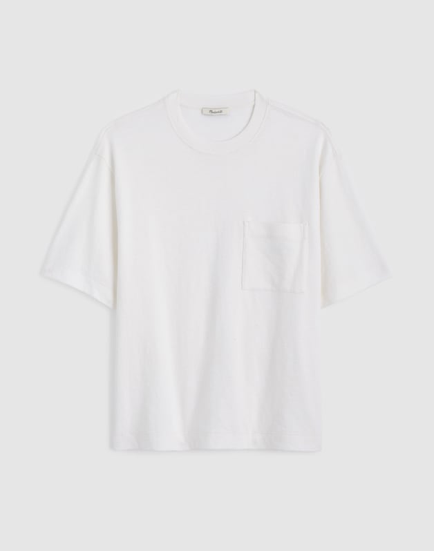 Boxy Pocket Tee in Weekend Slub SOFT WHITE