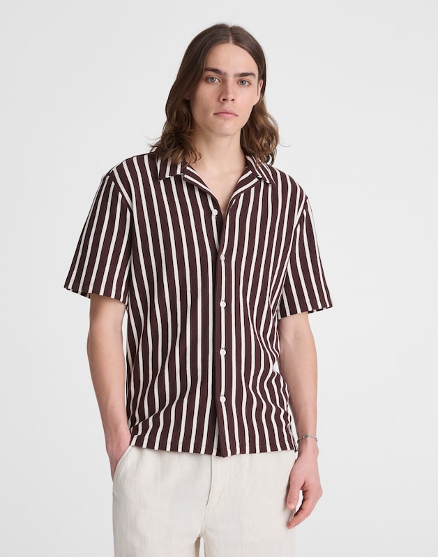 The Camp Shirt in Seaport Terry COFFEE BEAN
