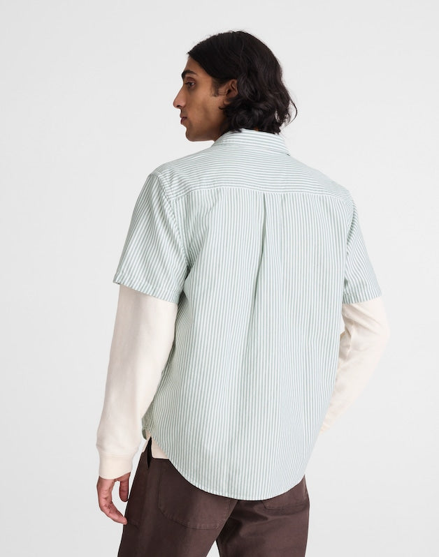 Short-Sleeve Single-Pocket Shirt in Allday Oxford STRIPE