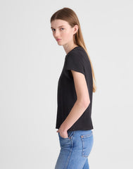 The Relaxed Tee in Vintage Jersey BLACK CHARCOAL