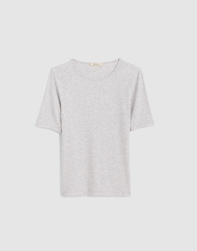 The 9-9 Tee in LuxeRib HTHR SLATE