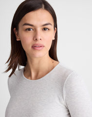 The 9-9 Tee in LuxeRib HTHR SLATE