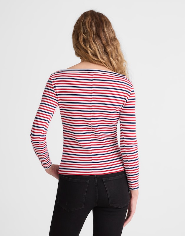 The '90s Boatneck Tee in Compact Cotton DEEP CRIMSON