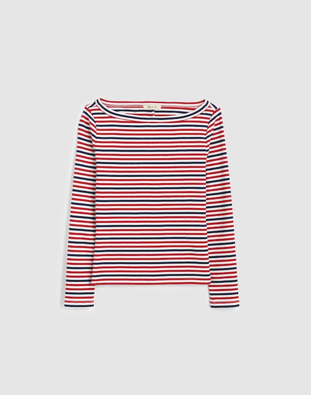 The '90s Boatneck Tee in Compact Cotton DEEP CRIMSON