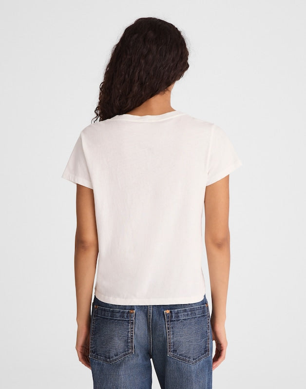 The Relaxed V-Neck Tee in Vintage Jersey WHITE