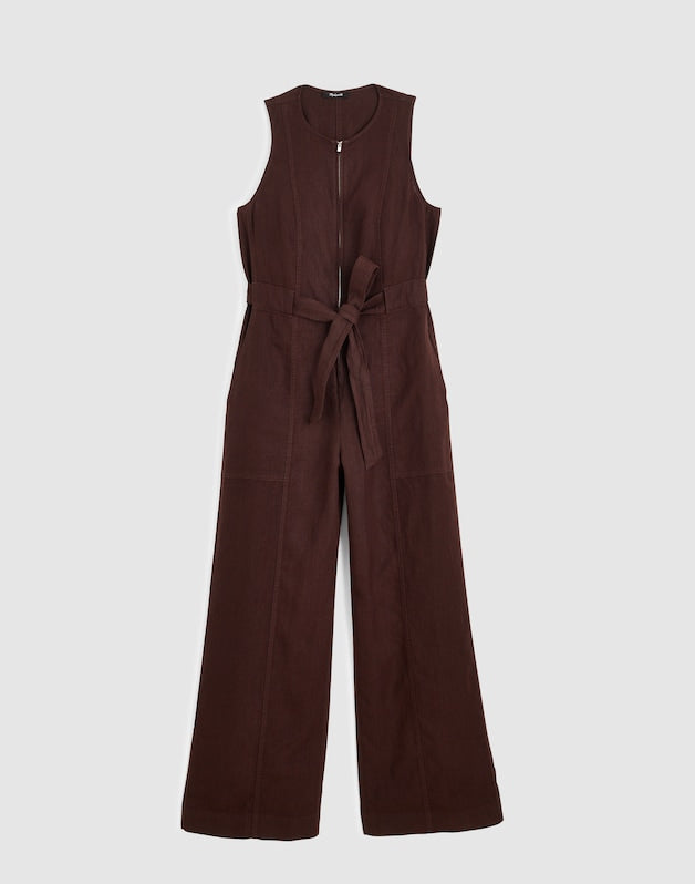 Utility Coverall Straight-Leg Jumpsuit COCOA