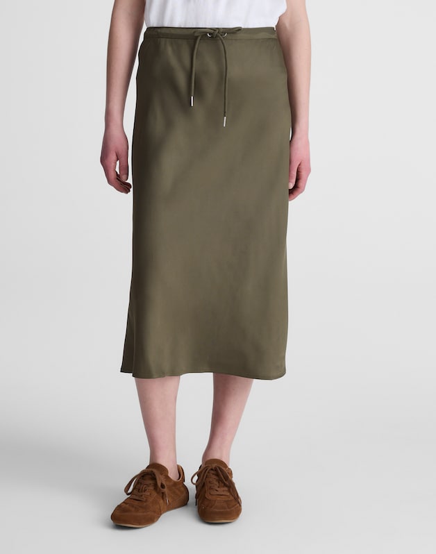 Drawstring Midi Skirt FADED IVY