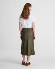 Drawstring Midi Skirt FADED IVY