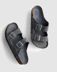 Birkenstock&reg; Arizona Sandal in Suede CHARCOAL