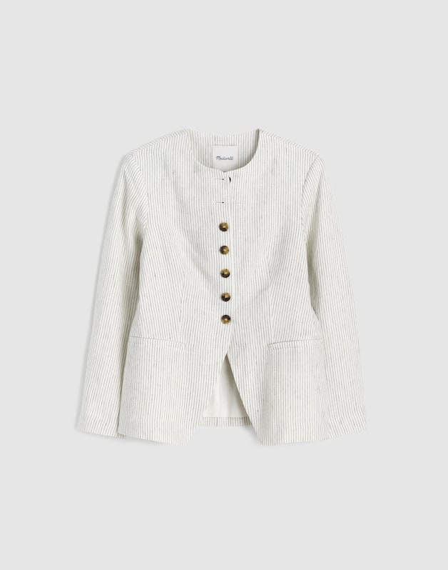 The Nolita Cutaway Blazer in 100% Linen LIGHTHOUSE