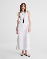 Denim Seamed Maxi Dress TILE WHITE