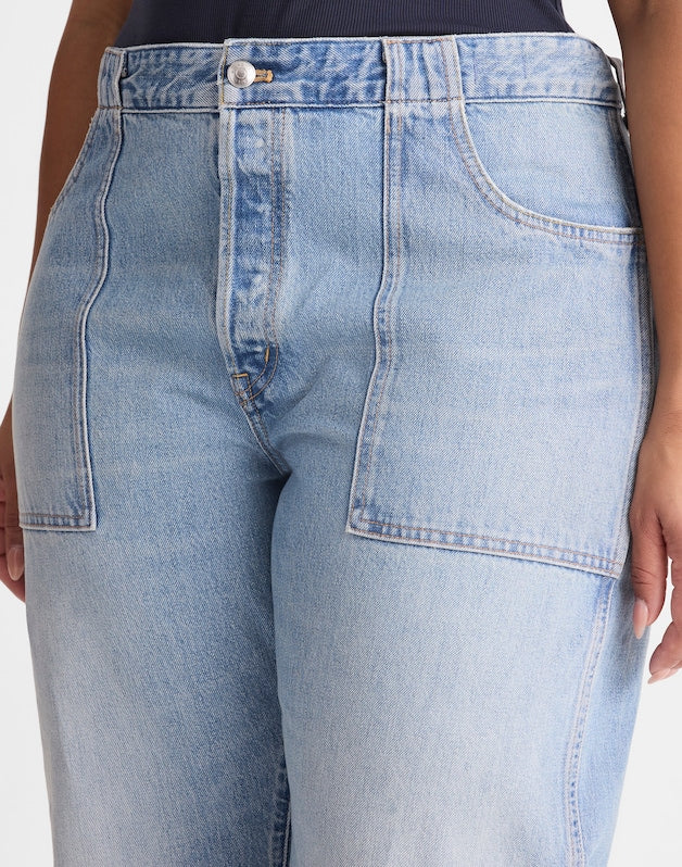 The Plus Darted Utility Barrel-Leg Jean in Faded Horizon FADED HORIZON WASH