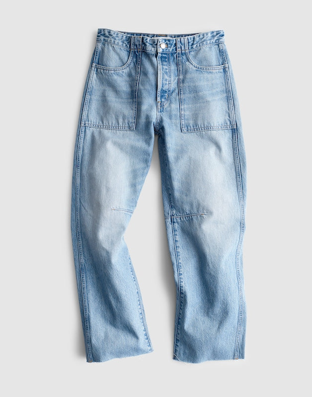 The Plus Darted Utility Barrel-Leg Jean in Faded Horizon FADED HORIZON WASH