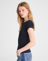 The '90s Crewneck Tee in Compact Cotton COLORBLOCK