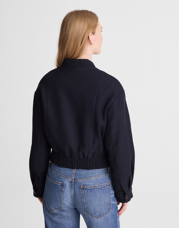Bomber Jacket in Boucl&eacute; CLASSIC NAVY