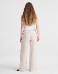 Short Pull-On Pants in 100% Linen OAT