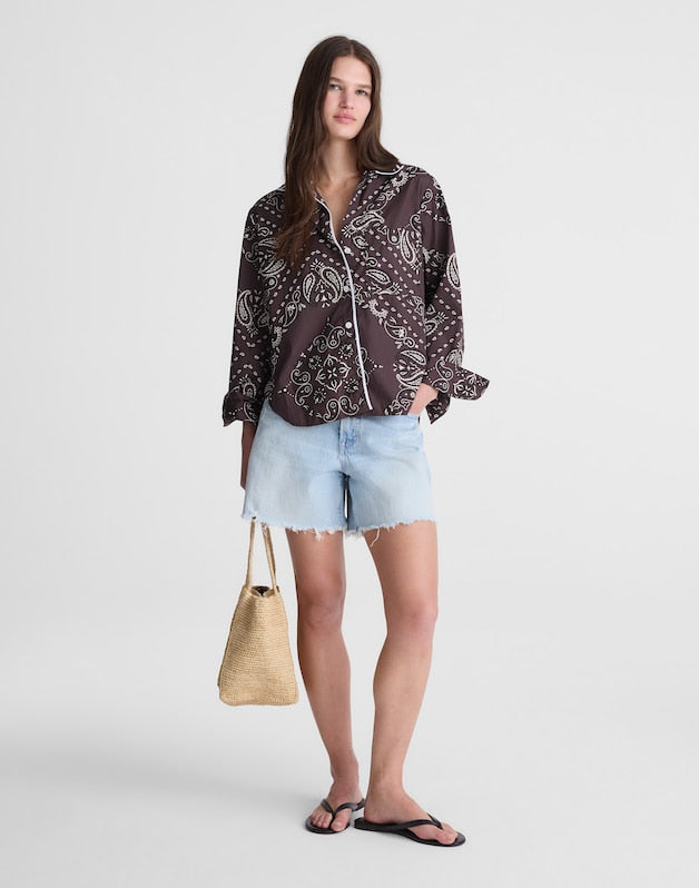 PJ Shirt in Poplin CHOCOLATE PLUM