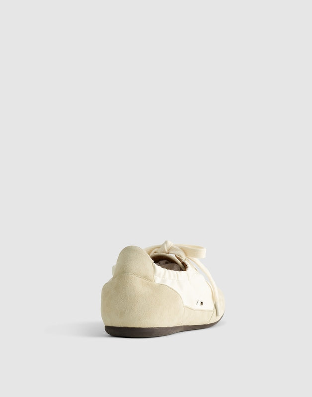 The Greta Ballet Sneaker in Nylon &amp; Suede VINTAGE KHAKI MULTI
