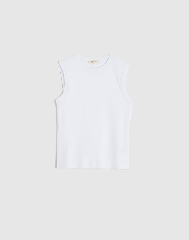 The '90s Shell Tank in Compact Cotton WHITE