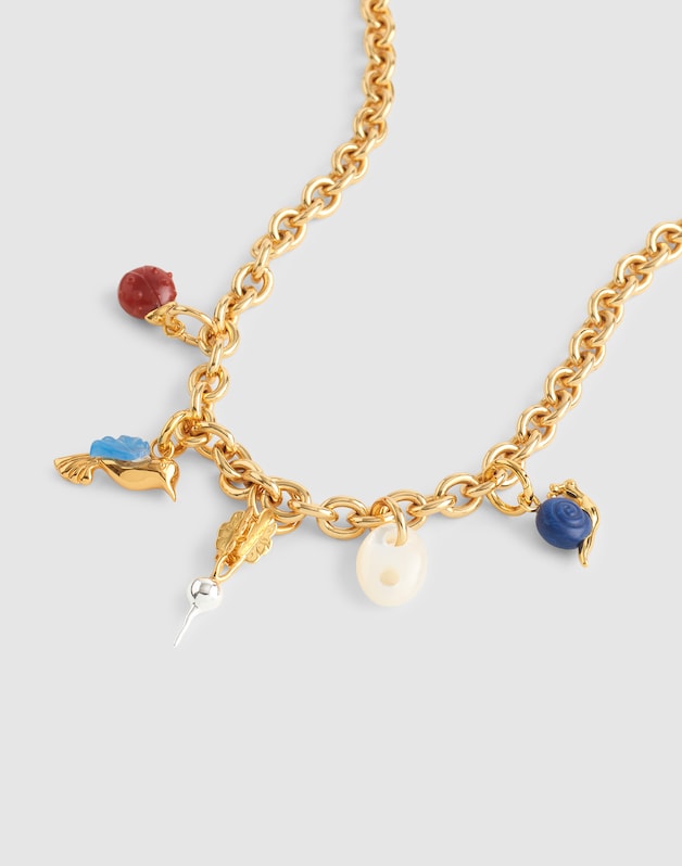 Semiprecious Ladybug Charm ANTIQUE GOLD