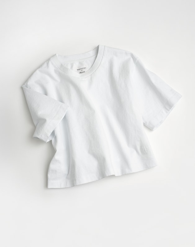 Madewell x Benjamin Talley Smith The Sullivan Boxy Crop Tee WHITE