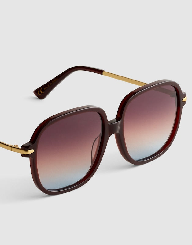 The Brunch Oversized Sunglasses DARK CAROB