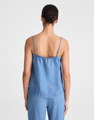 Airy Denim Squareneck Shell Top LIDO WASH