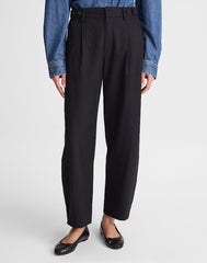 The Barrel-Leg Pant in Drapey Twill TRUE BLACK