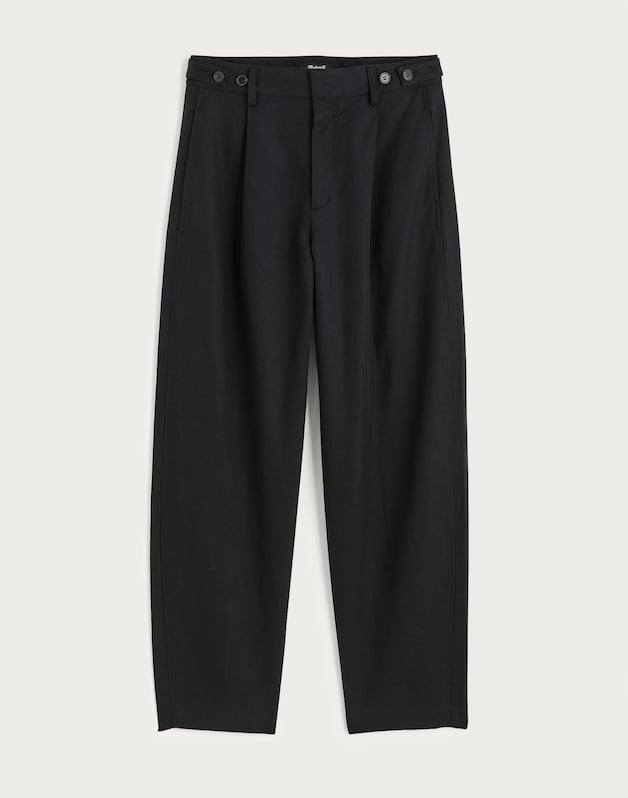 The Tall Barrel-Leg Pant in Drapey Twill TRUE BLACK