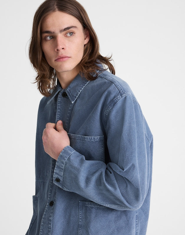Chore Jacket in Cotton-Hemp Blend FRENCH BLUE