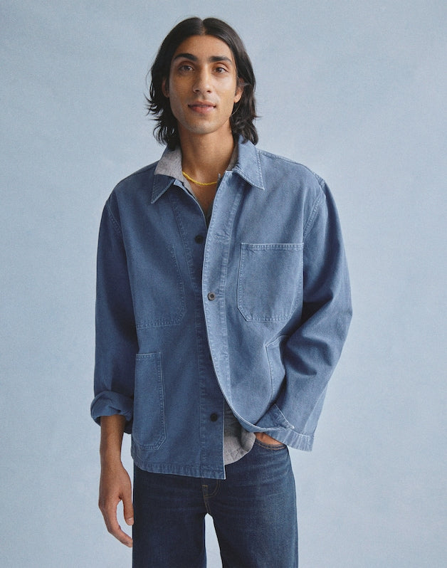Chore Jacket in Cotton-Hemp Blend FRENCH BLUE