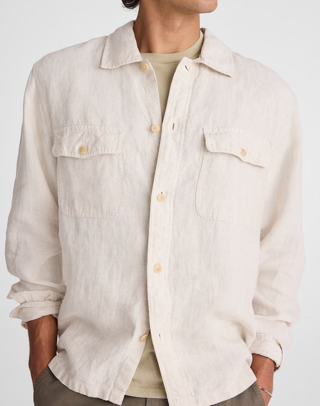 The Station Shirt in Linen BLEACHED