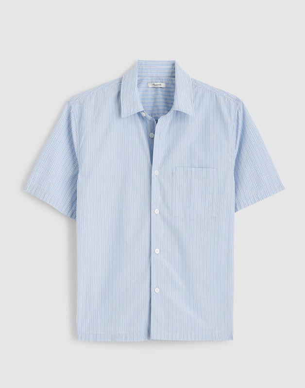 Boxy Cropped Shirt in Crisp Poplin TRANQUIL BLUE