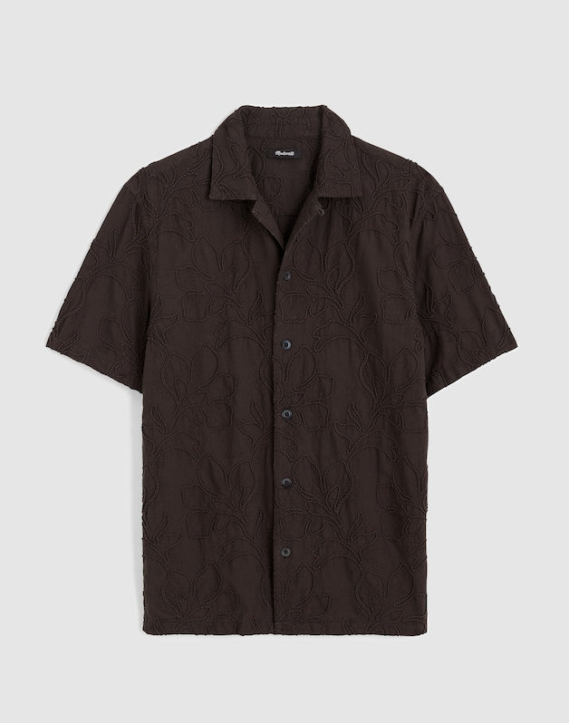 The Short-Sleeve Camp Shirt in Cotton COOL OBSIDIAN