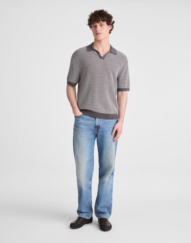 Johnny-Collar Sweater Polo STORMY SPRUCE