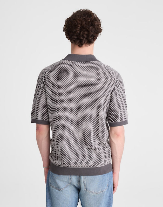 Johnny-Collar Sweater Polo STORMY SPRUCE
