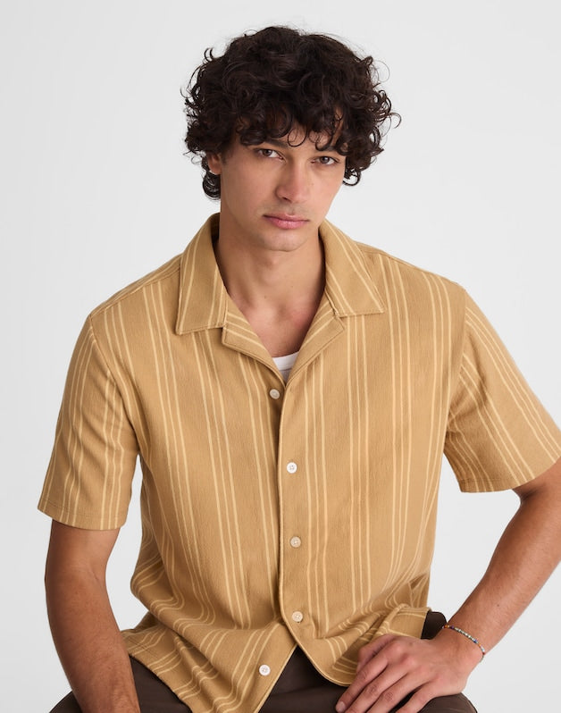 The Camp Shirt in Seaport Terry GOLDEN KHAKI