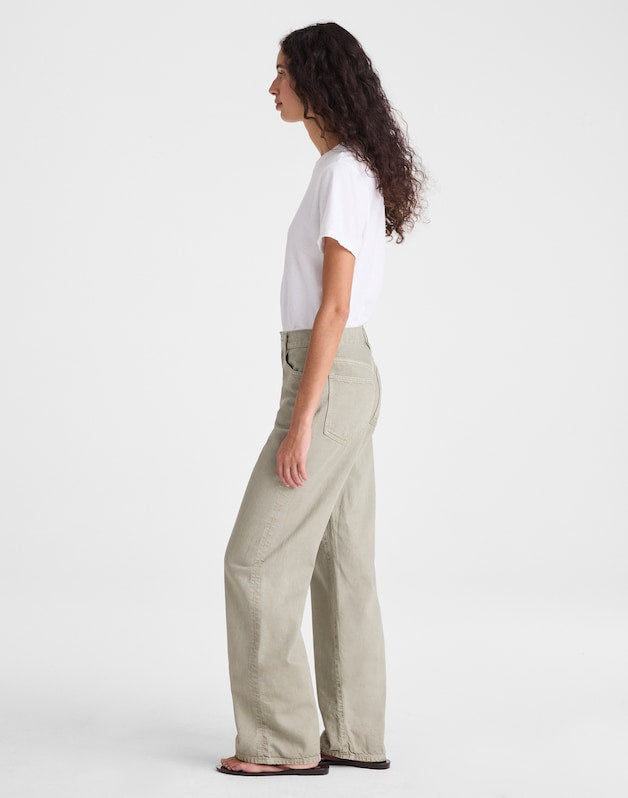 The Short Perfect Vintage Wide-Leg Jean in Airy Denim CHATEAU OLIVE