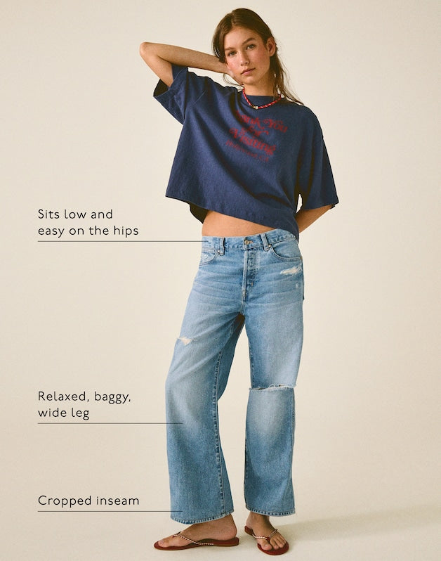 Tall Low-Slung Baggy Crop Jeans LARSON WASH