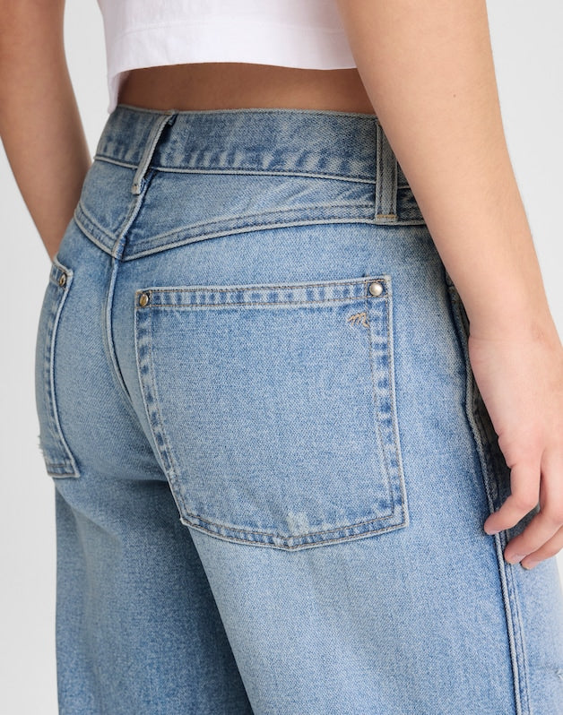 Short Low-Slung Baggy Crop Jeans LARSON WASH