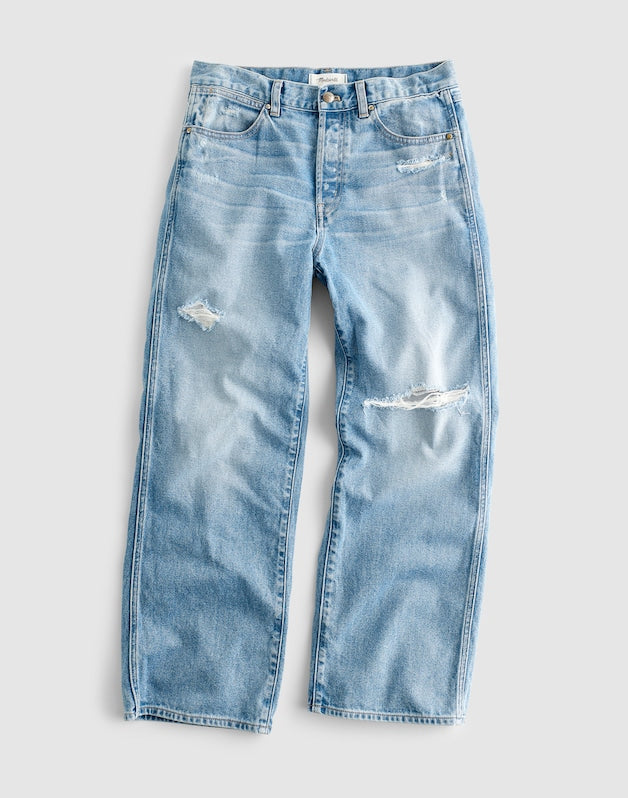Low-Slung Baggy Crop Jeans LARSON WASH
