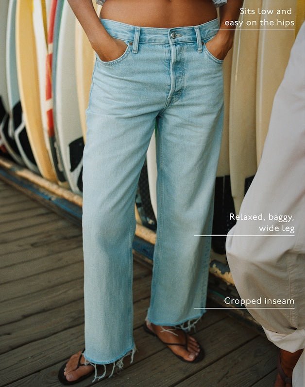 Tall Low-Slung Baggy Crop Jeans in Foster Wash FOSTER WASH