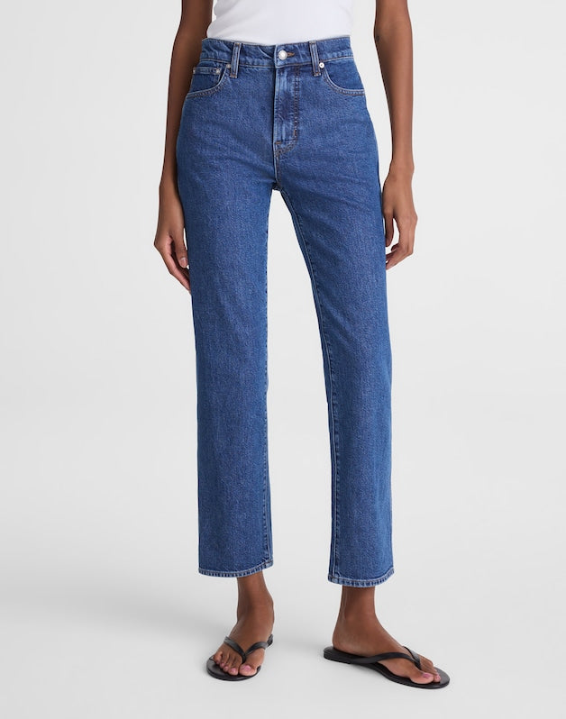 The Tall Longline Straight Crop Jean MARINA BLUE