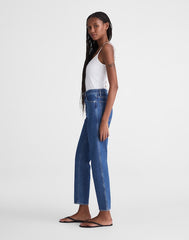 The Short Longline Straight Crop Jean MARINA BLUE